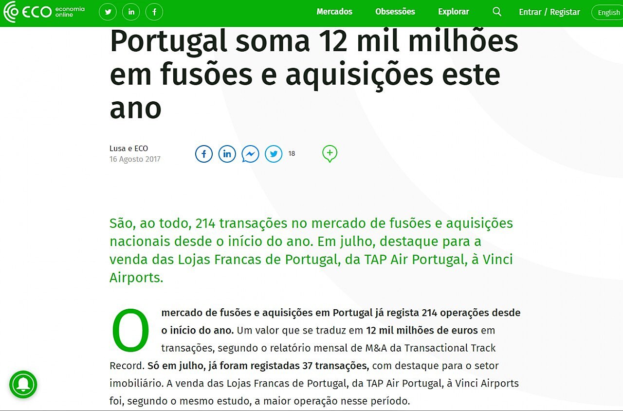 Portugal soma 12 mil milhes em fuses e aquisies este ano